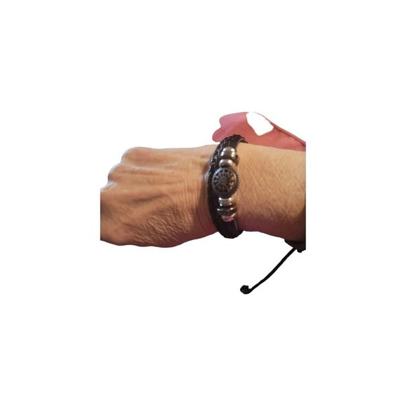 Men's 3 Piece Handmade Leather Bracelet Adj Wear 1-2 or 3 Teen Gothic Punk Gift - Picture 3 of 6